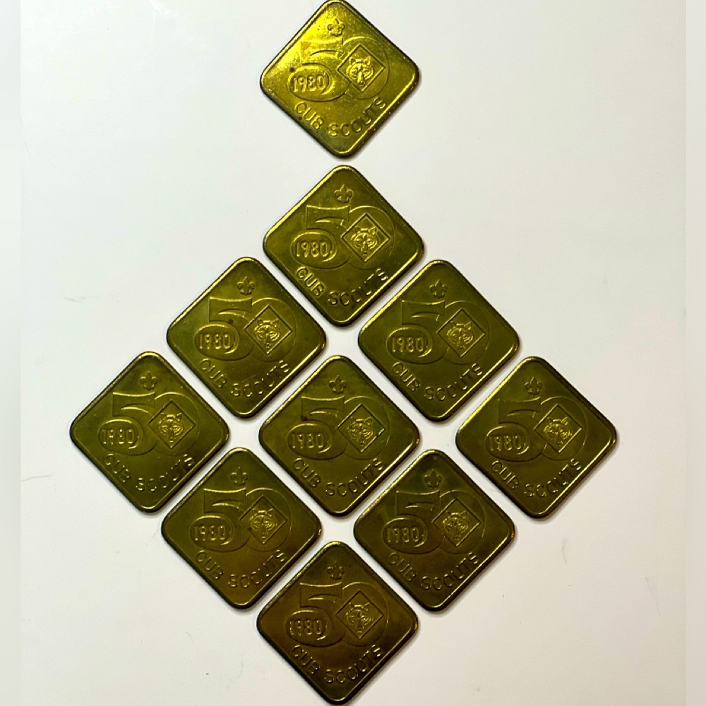 BSA Coin: Cub Scouts 50th Anniversary 1980 Lot Of 10 Promise Token
